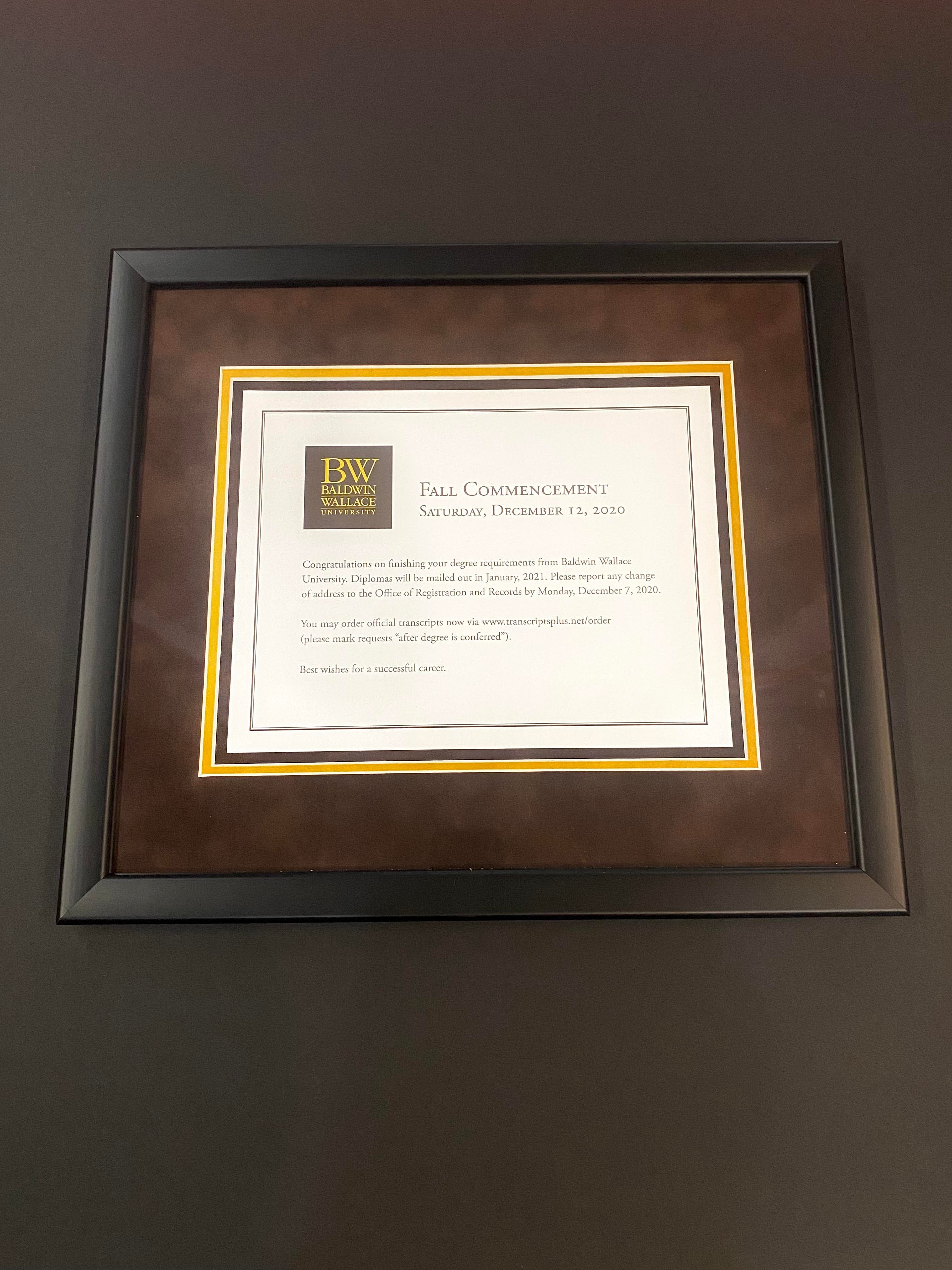 Diploma Framing